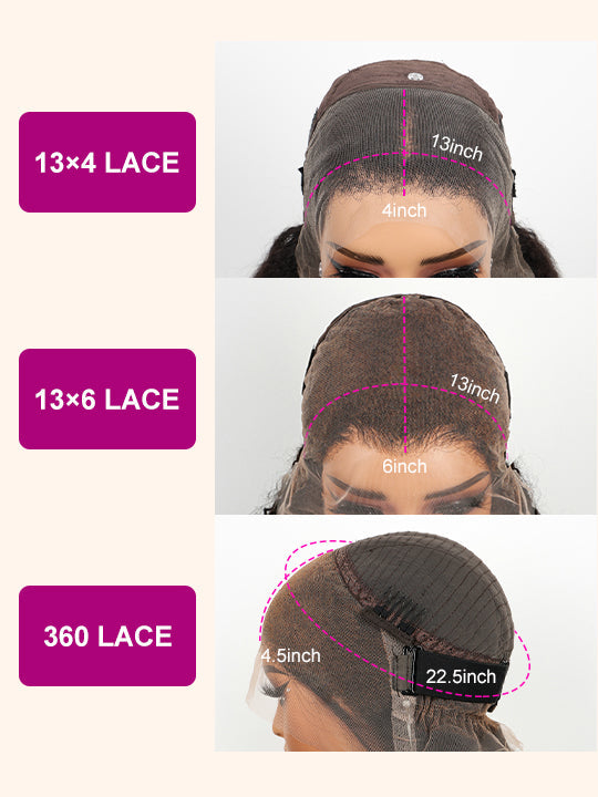 Kisslove Invisi-Drawstring 360 Lace Wig Ombre Brown Hair Yaki Body Wave Wigs with Newborn Hairline