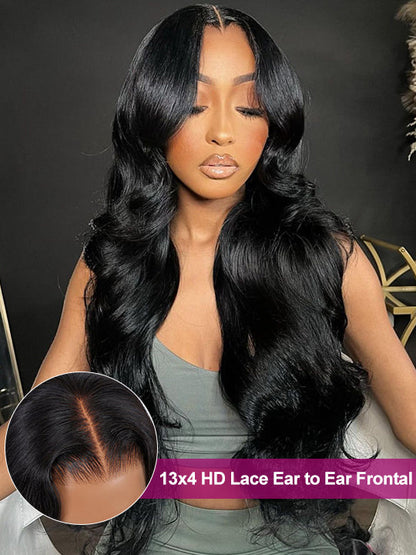 Pre-Bleached Knots Body Wave 13x4 HD Full Lace Frontal Wig Upgrade Ready to Go Wigs