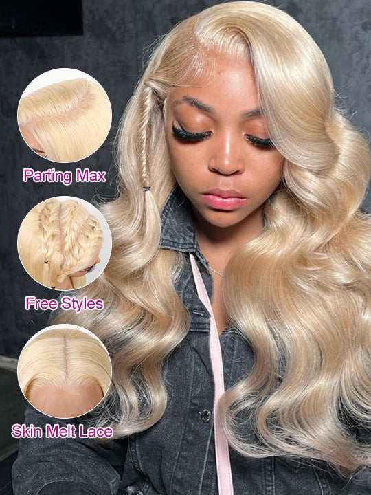 13x6 Lace Wig 613 Honey Blonde Hair 3D Body Wave Human Hair Wigs