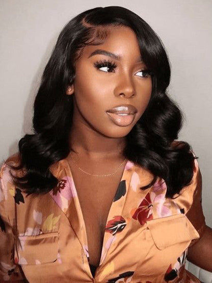 Pre Styled Side Part Body Wave Bob Wig Glueless Ready to Go Short Bob Wigs