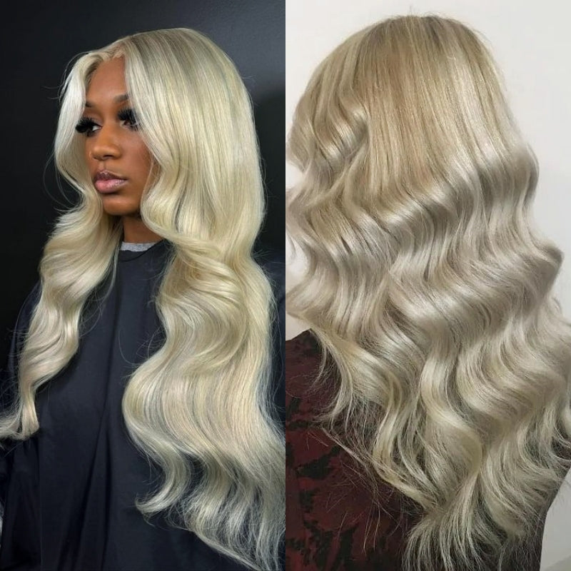 Kisslove Blonde Balayage On Warm Brown 3D Body Wave 360 Lace Wigs Invisi Drawstring Cap Hat Wig