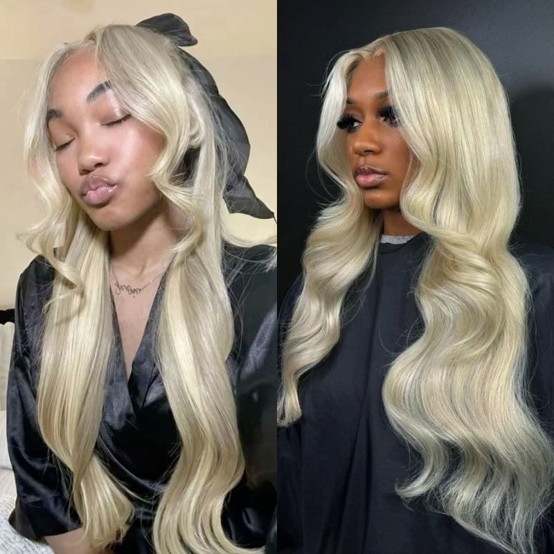 Kisslove Blonde Balayage On Warm Brown 3D Body Wave 360 Lace Wigs Invisi Drawstring Cap Hat Wig