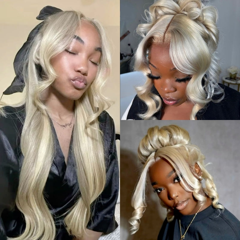 Kisslove Blonde Balayage On Warm Brown 3D Body Wave 360 Lace Wigs Invisi Drawstring Cap Hat Wig