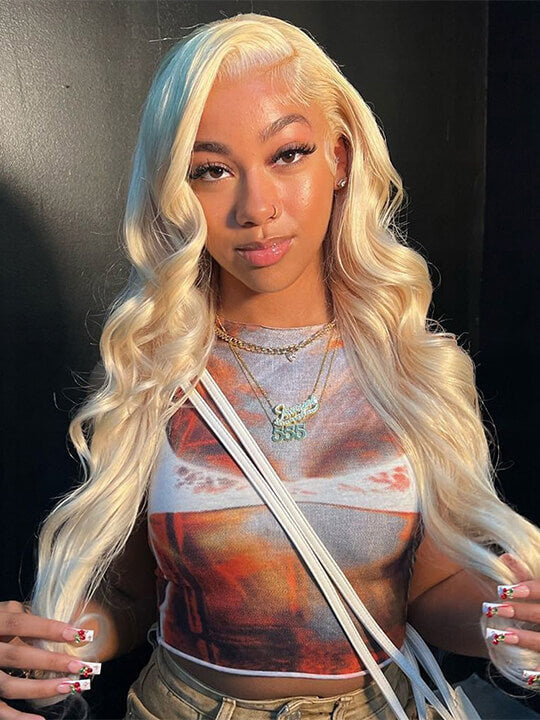 13x6 Lace Wig 613 Honey Blonde Hair 3D Body Wave Human Hair Wigs
