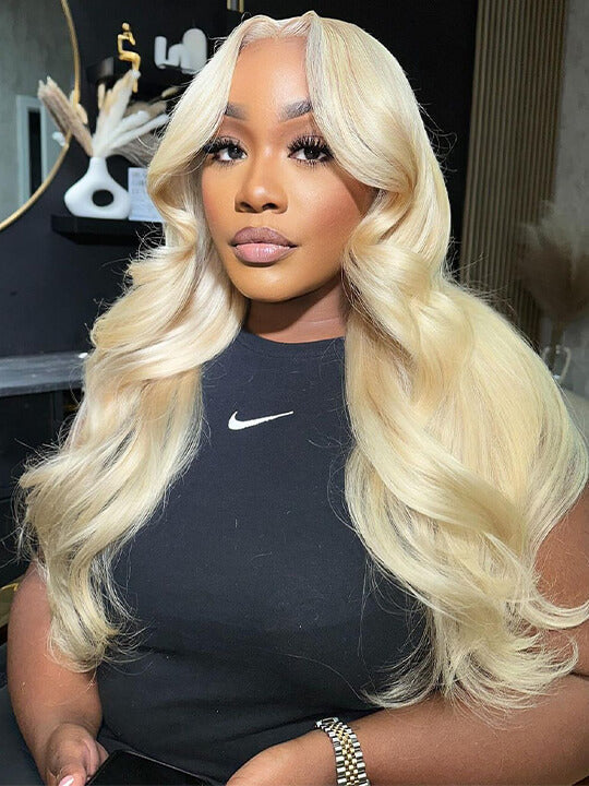 13x6 Lace Wig 613 Honey Blonde Hair 3D Body Wave Human Hair Wigs