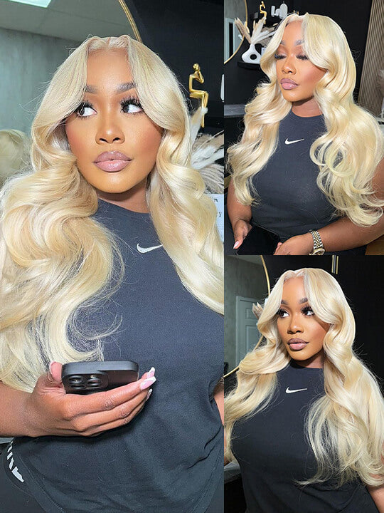 13x6 Lace Wig 613 Honey Blonde Hair 3D Body Wave Human Hair Wigs