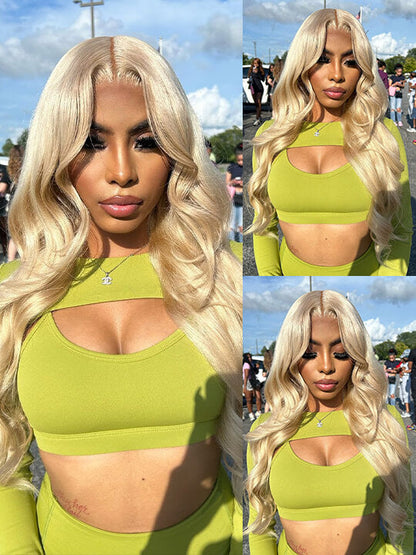 13x6 Lace Wig 613 Honey Blonde Hair 3D Body Wave Human Hair Wigs