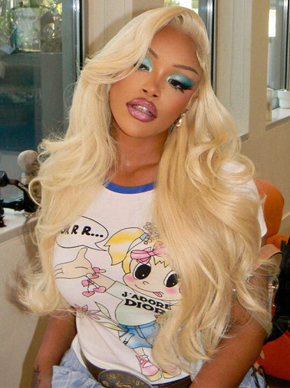 613 Blonde 13x6 Lace Frontal Wig Glueless Bone Straight / 3D Body Wave / Deep Wave Pull Go Drawstring Wig