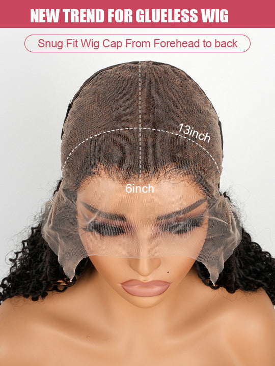 13x6 HD Lace Frontal Wig Body Wave Pre Plucked Glueless Wig Pull Go Drawstring Cap Ready to Go Wig