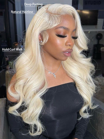 13x6 Lace Wig 613 Honey Blonde Hair 3D Body Wave Human Hair Wigs