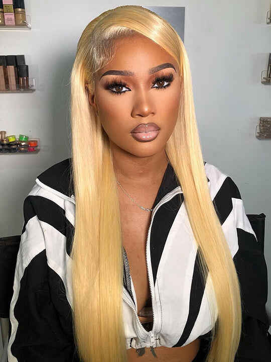 613 Blonde 13x6 Lace Frontal Wig Glueless Bone Straight / 3D Body Wave / Deep Wave Pull Go Drawstring Wig