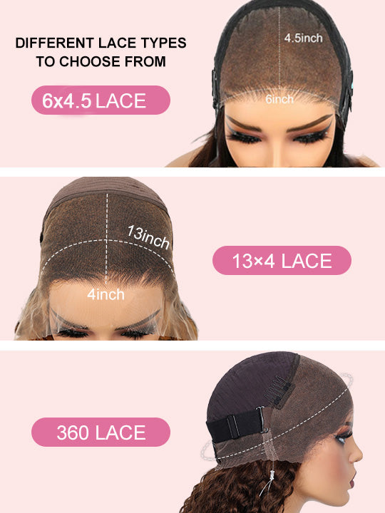 Kisslove Brown Highlights Straight Human Hair Wigs Pre-bleached Invisi Strap Snug Fit 360 Lace Frontal Wig