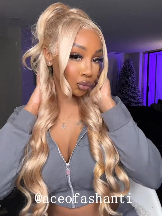 [Flash Sale] Ash Blonde Hair 13x4 Transparent Lace Front Wig 250% Density