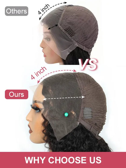 [4C Wig] Bleached Knots Kinky Curly Hair With Kinky Curly Newborn Edge Human Hair Lace Frontal Wig