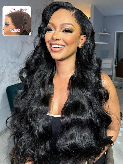 Pre-Bleached Knots Body Wave 13x4 HD Full Lace Frontal Wig Upgrade Ready to Go Wigs