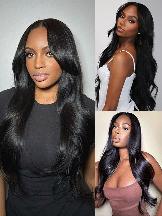 13x6 HD Lace Frontal Wig Body Wave Pre Plucked Glueless Wig Pull Go Drawstring Cap Ready to Go Wig