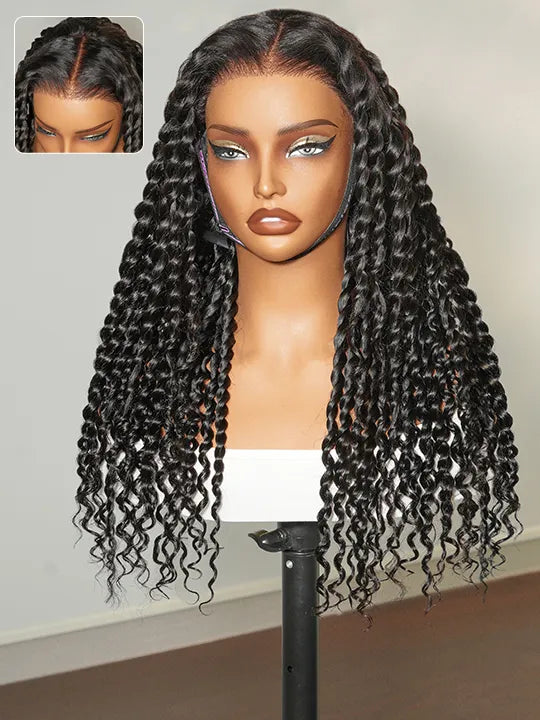 Kisslove Hair Two Strands Twists Pre-Braid Glueless 360 Lace Frontal Human Hair Wigs