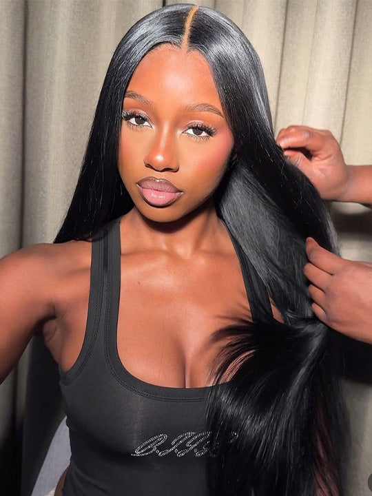 Bone Straight Hair 13x6 Full Lace Frontal Wig Bye Bye Knots Glueless Human Hair Wigs