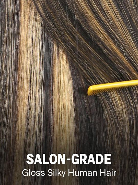 Kisslove Hair Honey Blonde Highlight Body Wave Wig With Invisi Drawstring 7x5 Glueless Lace Wig