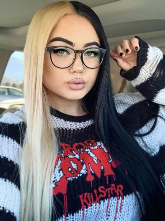 Cruella Half 613 Blonde Half Black Hair Wig Straight 4x4/13x4/13x6 Lace Frontal Human Hair Wigs