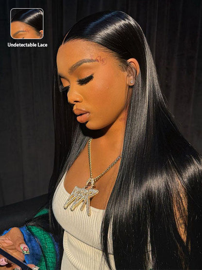 Bone Straight Hair 13x6 Full Lace Frontal Wig Bye Bye Knots Glueless Human Hair Wigs