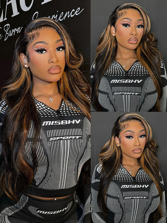[Flash Sale] Pre Bleached Bye Bye Knots Brown Balayage Highlight Wig Body Wave Lace Frontal Wigs