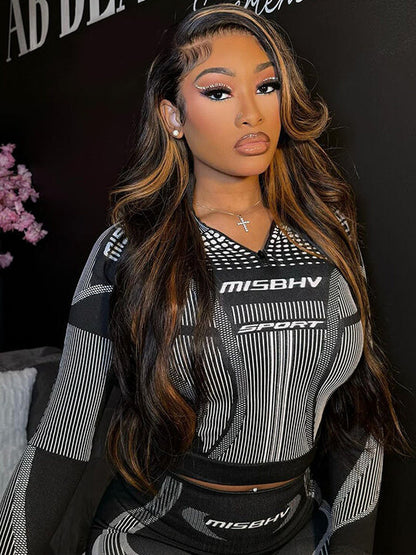 [Flash Sale] Pre Bleached Bye Bye Knots Brown Balayage Highlight Wig Body Wave Lace Frontal Wigs