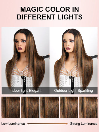 [Flash Sale] Pre Bleached Bye Bye Knots Brown Balayage Highlight Wig Body Wave Lace Frontal Wigs