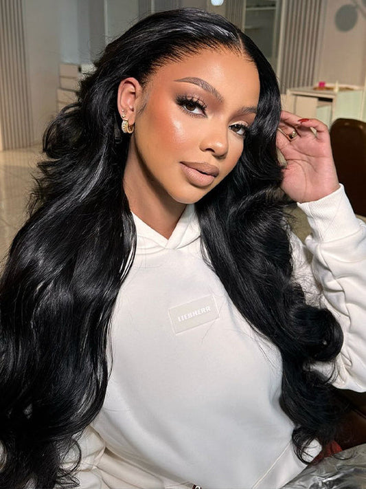 13x6 HD Lace Frontal Wig Body Wave Pre Plucked Glueless Wig Pull Go Drawstring Cap Ready to Go Wig