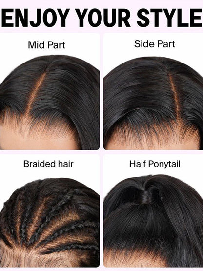 13x6 HD Lace Frontal Wig Body Wave Pre Plucked Glueless Wig Pull Go Drawstring Cap Ready to Go Wig