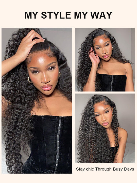 Kisslove Invisi-Drawstring Water Wave 360 Lace Frontal Wig Pre Everything Glueless Lace Wigs