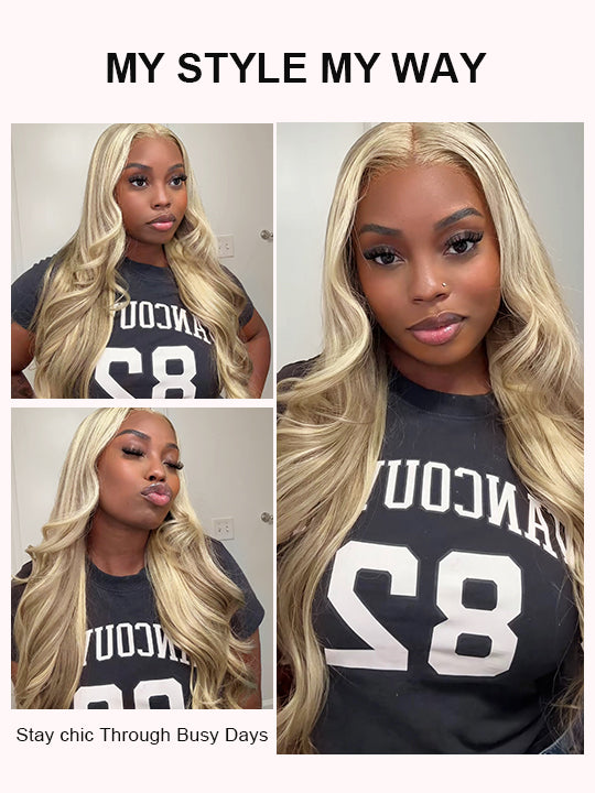 [Wear & Go] Pre-Everything Blonde Balayage Highlights Glueless 5x5/ 13x6 Lace Frontal Wig