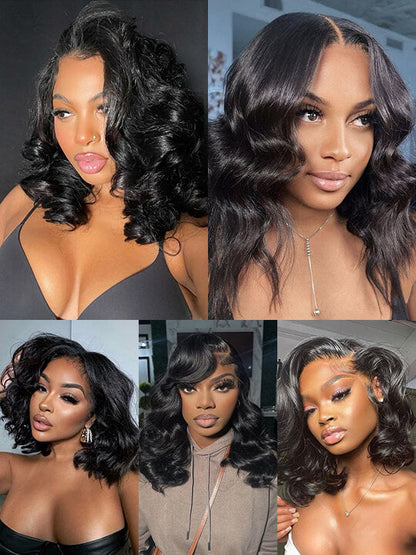 [Wear & Go] Pre-everything 3D Body Wave Bob Wig Bleached Knots Glueless Short Bob Wig