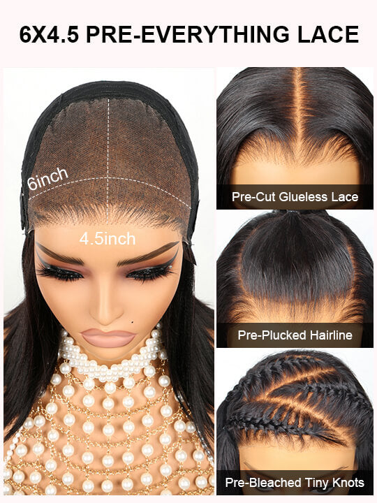 Pre Styled Side Part Body Wave Bob Wig Glueless Ready to Go Short Bob Wigs