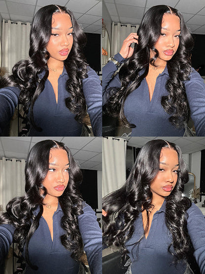 13x6 HD Lace Frontal Wig Body Wave Pre Plucked Glueless Wig Pull Go Drawstring Cap Ready to Go Wig