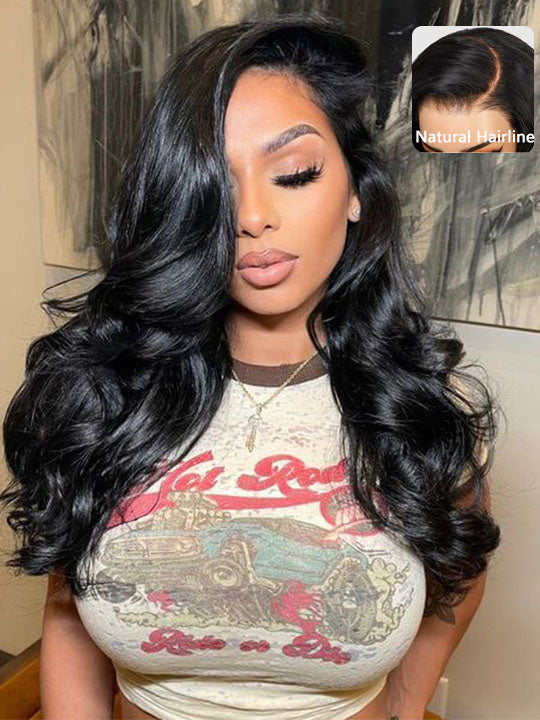 13x6 HD Lace Frontal Wig Body Wave Pre Plucked Glueless Wig Pull Go Drawstring Cap Ready to Go Wig