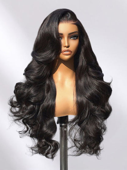 13x6 HD Lace Frontal Wig Body Wave Pre Plucked Glueless Wig Pull Go Drawstring Cap Ready to Go Wig