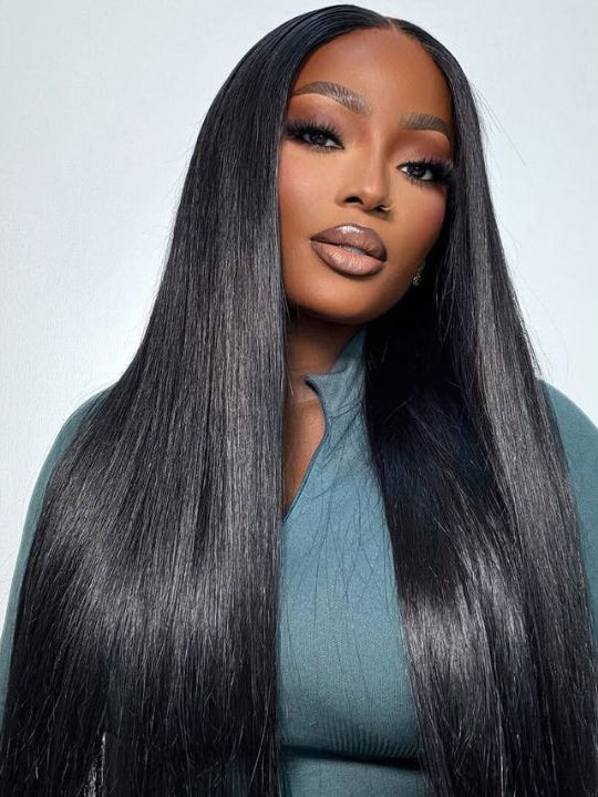 Bone Straight Hair 13x6 Full Lace Frontal Wig Bye Bye Knots Glueless Human Hair Wigs