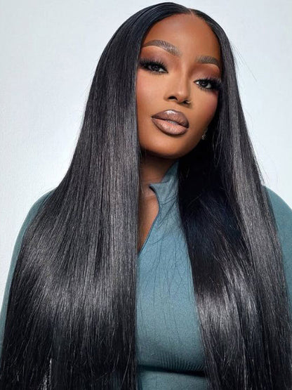 Bone Straight Hair 13x6 Full Lace Frontal Wig Bye Bye Knots Glueless Human Hair Wigs