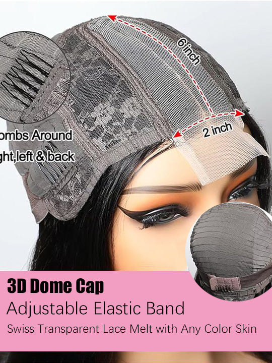 Kisslove Hair Double Drawn Blunt Cut 2x6 Lace Closure Short Bob Wig Glueless Straight Hair Bob Wigs