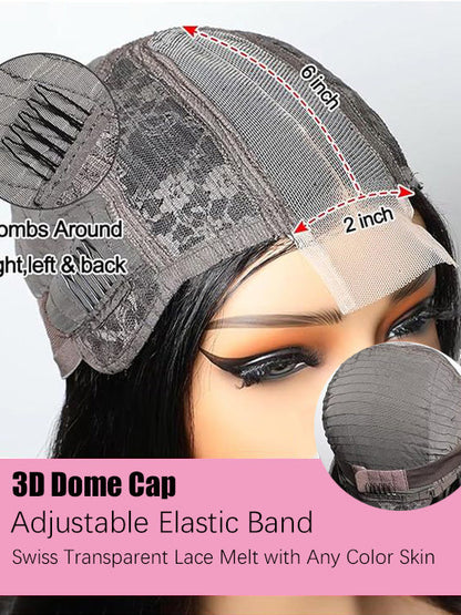 Kisslove Hair Double Drawn Blunt Cut 2x6 Lace Closure Short Bob Wig Glueless Straight Hair Bob Wigs