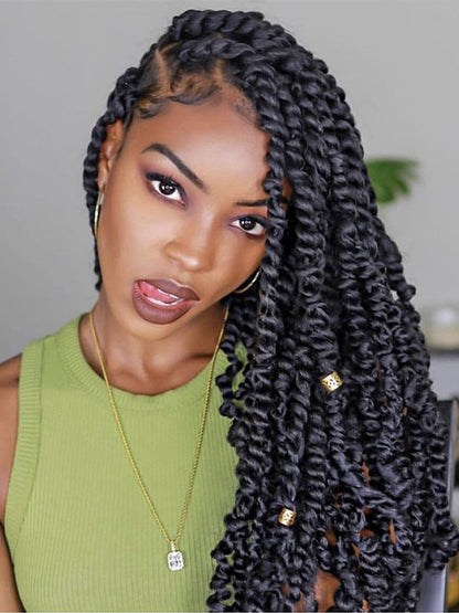 Kisslove Hair Two Strands Twists Pre-Braid Glueless 360 Lace Frontal Human Hair Wigs