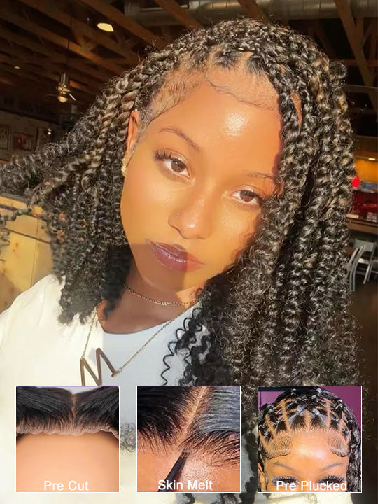 Kisslove Hair Two Strands Twists Pre-Braid Glueless 360 Lace Frontal Human Hair Wigs