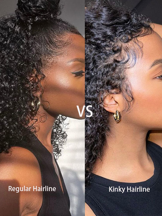 [4C Wig] Bleached Knots Kinky Curly Hair With Kinky Curly Newborn Edge Human Hair Lace Frontal Wig