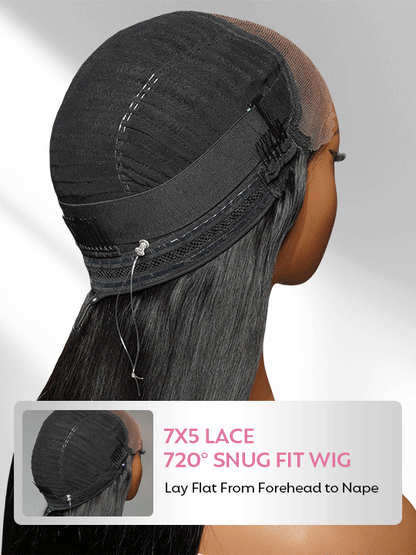 Kisslove Hair Honey Blonde Highlight Body Wave Wig With Invisi Drawstring 7x5 Glueless Lace Wig