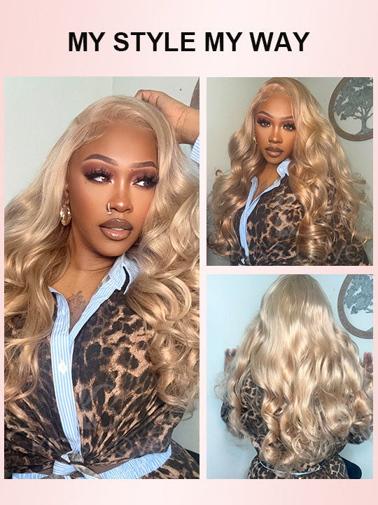 [Flash Sale] Ash Blonde Hair 13x4 Transparent Lace Front Wig 250% Density