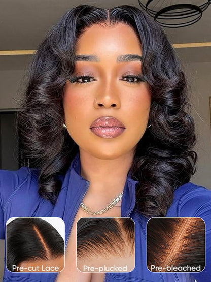 [Wear & Go] Pre-everything 3D Body Wave Bob Wig Bleached Knots Glueless Short Bob Wig