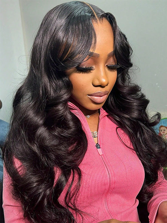 13x6 HD Lace Frontal Wig Body Wave Pre Plucked Glueless Wig Pull Go Drawstring Cap Ready to Go Wig