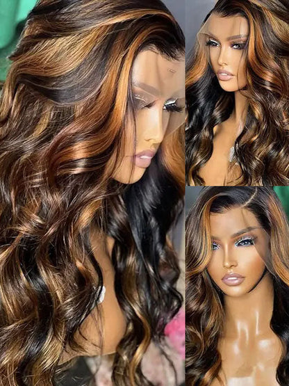 [Flash Sale] Pre Bleached Bye Bye Knots Brown Balayage Highlight Wig Body Wave Lace Frontal Wigs