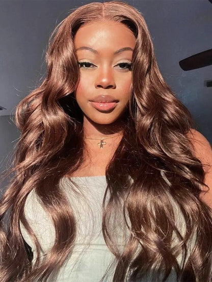 Kisslove Pre-Everything Upgraded Chocolate Brown Wig 3D Body Wave 360 Lace Wigs Human Hair
